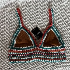 NWTs Bralette / Top Forever 21 Unique Design Crochet Western Festival Size small